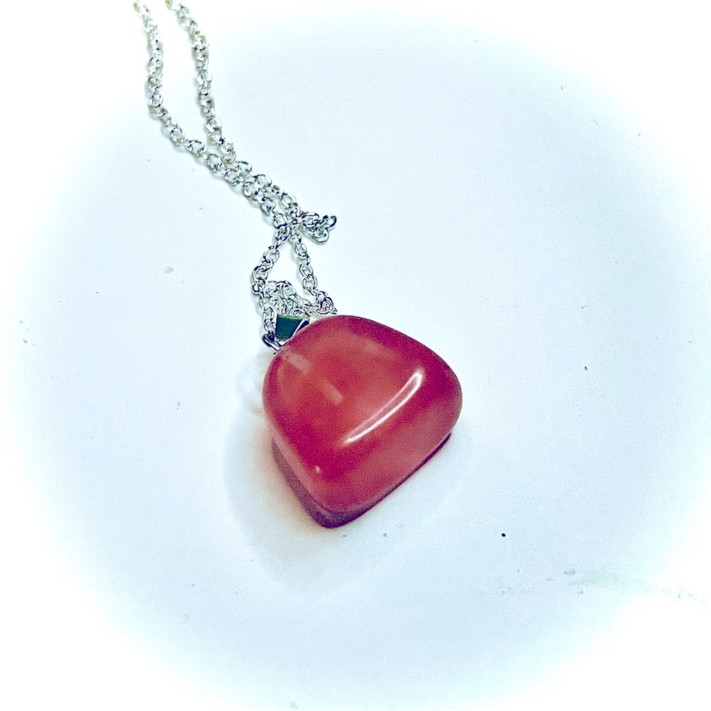 New Artisan Handmade Cherry Quartz S925 Sterling Silver Natural Crystal Necklace